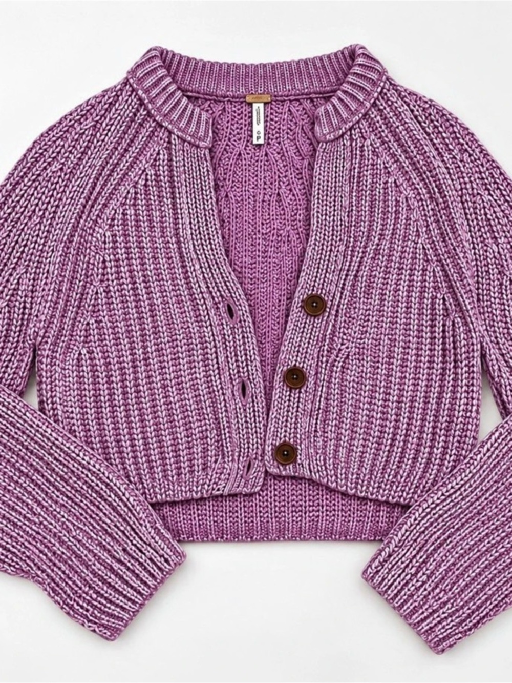 Free People Cotton Knit Cardigan in Purple Size Small